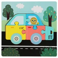 Puzzle - Układanka drewniana AUTO dla dzieci puzzle EDUKACYJNA 5 elementów - miniaturka - grafika 1