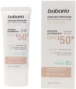 Krem przeciwsłoneczny do twarzy Babaria Solar Multiprotection Anti-SPpot Cream Color SPF50 50 ml (8410412490207) - Balsamy i kremy do opalania - miniaturka - grafika 1
