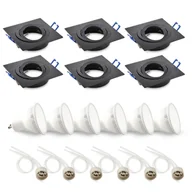 Oprawy, klosze i abażury - Zestaw 6x ruchoma oprawa halogenowa LUMO9 + LED GU10 5W ciepłobiała - miniaturka - grafika 1