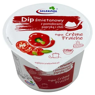 Mlekpol Dip Śmietanowy Z Pomidorami Papryką I Chili Typu Crème Fraiche 180 G - Woda - miniaturka - grafika 1