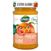 Dżem - Łowicz Dżem 100 % z owoców extra gładki brzoskwinia z acerolą o obniżonej zawartości cukrów 225 g - miniaturka - grafika 1