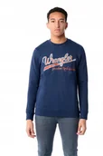 Bluzy męskie - WRANGLER LOGO SWEAT DRESS BLUE W6B6HYX20 S - Wrangler - miniaturka - grafika 1