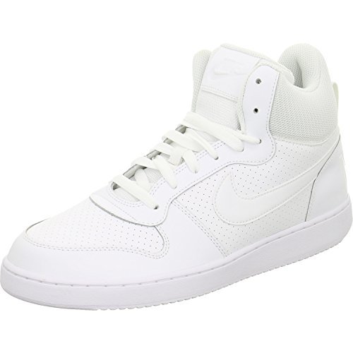 NIKE Court Borough Mid, Wysokie Trampki Męskie, Biały Biały Aa, 47 EU