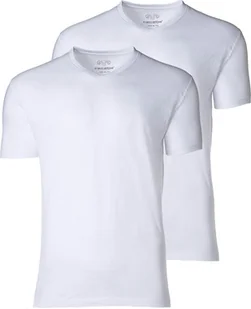 CECEBA męski T-shirt amerykański, 2-pak - dekolt w szpic, krótkie rękawy, bawełna, gładki biały 3XL - Koszulki męskie - miniaturka - grafika 1