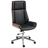 Fotele i krzesła biurowe - Fotel biurowy TAMARACK Ekoskóra Czarny - miniaturka - grafika 1