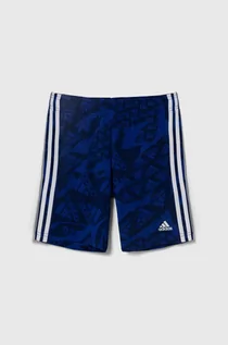 Spodnie i spodenki dla chłopców - adidas szorty dziecięce kolor niebieski regulowana talia - grafika 1