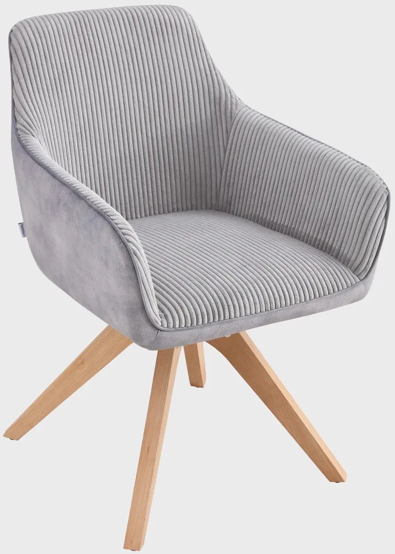Krzesło tapicerowane PESA z łączonych tkanin szare HOMLA