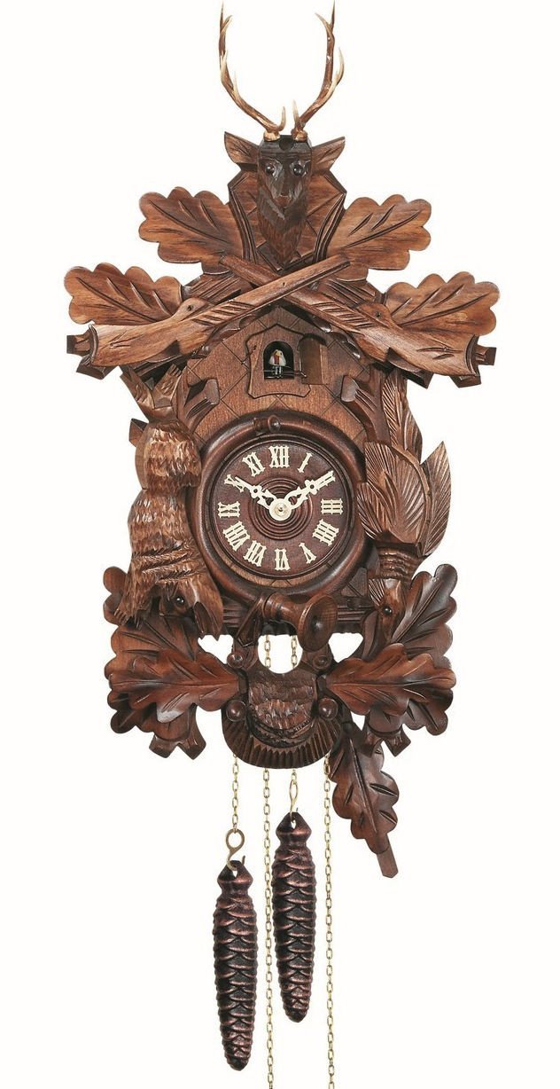 Lumarko Zegar ścienny mechaniczny z kukułką Engstler 732/8 24x48 cm .