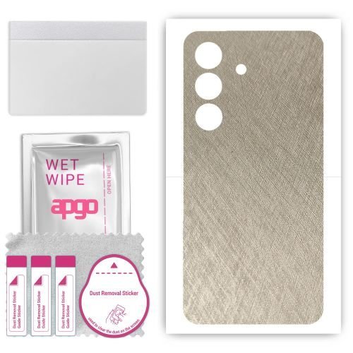 folia naklejka skórka strukturalna na TYŁ do Samsung Galaxy S24 - Tytan Srebrny - apgo SKINS