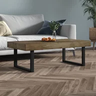 Ławy i stoliki kawowe - Lumarko Stolik kawowy, ciemnobrązowo-czarny, 120x60x40 cm, MDF i żelazo - miniaturka - grafika 1