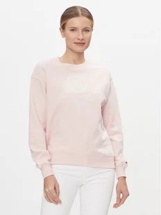 Tommy Hilfiger Bluza Flag Script WW0WW41758 Różowy Regular Fit - Bluzy damskie - miniaturka - grafika 1