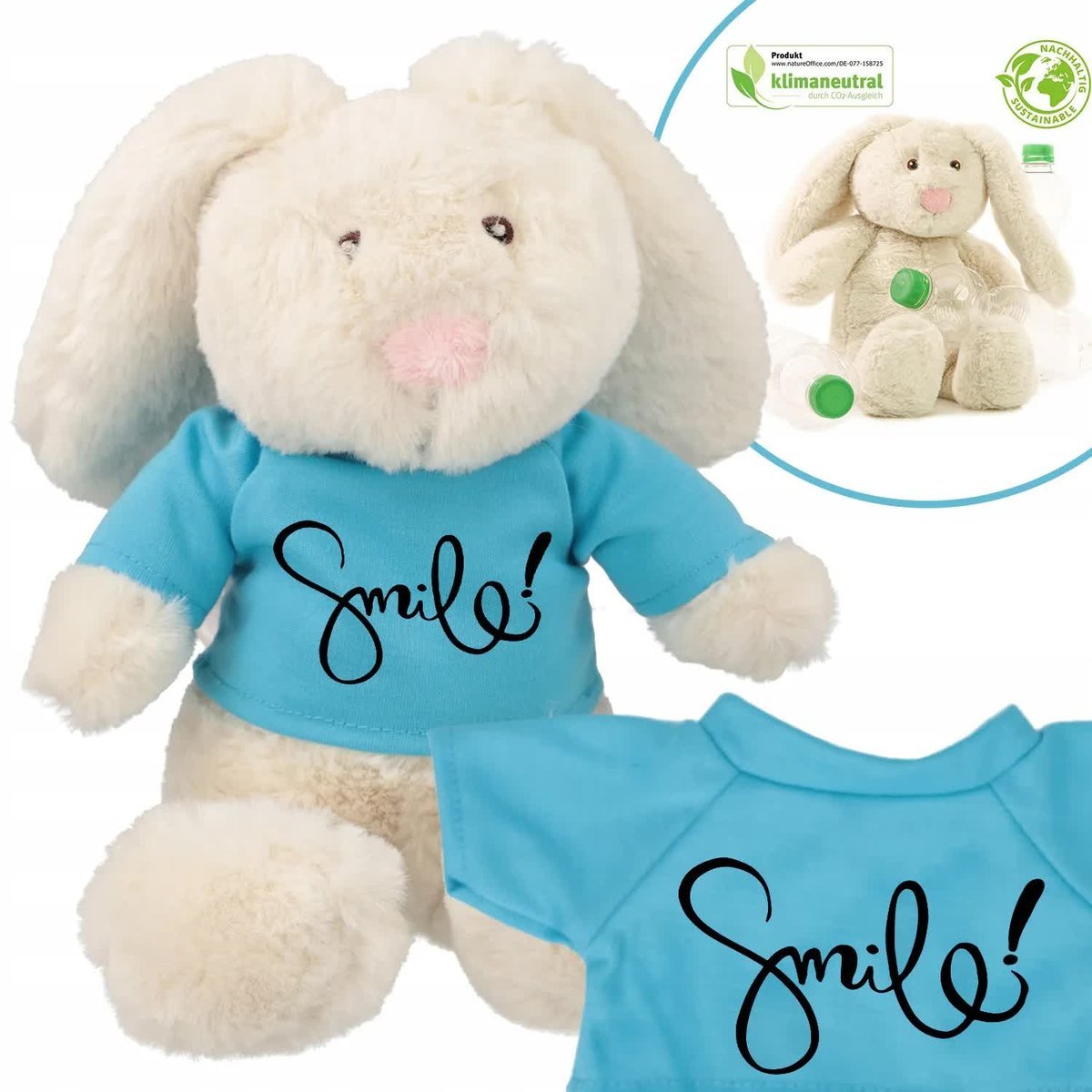 Miś Maskotka Przytulanka EKO KRÓLICZEK SMILE Wzory