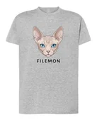 Koszulki i topy damskie - Koszulka Sfinks Personalizowana Kot Pupil Szara L - miniaturka - grafika 1