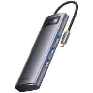 Huby USB - Baseus Metal Gleam Series stacja dokująca HUB 8 w 1 USB Typ C - 2 x HDMI / 3 x USB 3.2 Gen. 1 / 1 x Power Delivery / 1 x czytnik kart SD / 1 x czytni - miniaturka - grafika 1
