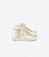 Sneakersy damskie - Veja - Sneakersy Dziecięce V-10 Mid Chromefree Leather - Platine White - 26 - miniaturka - grafika 1
