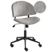 Fotele i krzesła biurowe - Beliani Krzesło biurowe KIANA Sztruks Szary - miniaturka - grafika 1