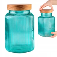 Pojemniki kuchenne - Słoik Szklany z zakrętką 3L pojemnik ryflowany do przechowywania żywności - miniaturka - grafika 1