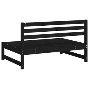 Sofa środkowa do ogrodu, czarna, 120x80 cm, lite drewno sosnowe Lumarko! - Sofy ogrodowe - miniaturka - grafika 6