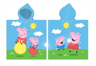 Okrycie z kapturem 110x55 Poncho Peppa - Okrycia kąpielowe dla dzieci - miniaturka - grafika 1