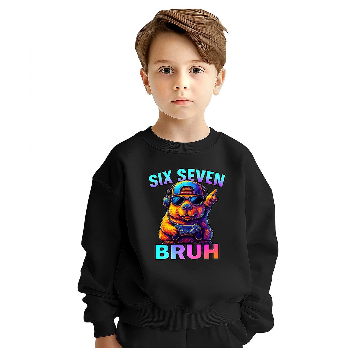 BLUZA DZIECIĘCA 67 SIX SEVEN VIRAL CAPYBARA 110-116 DLA CHŁOPCA DZIEWCZYNKI