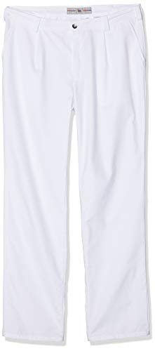 BP Med Trousers 1359-130-21 spodnie męskie - fałdy w pasie - czysta bawełna - normalny krój - rozmiar: 52n - kolor: biały