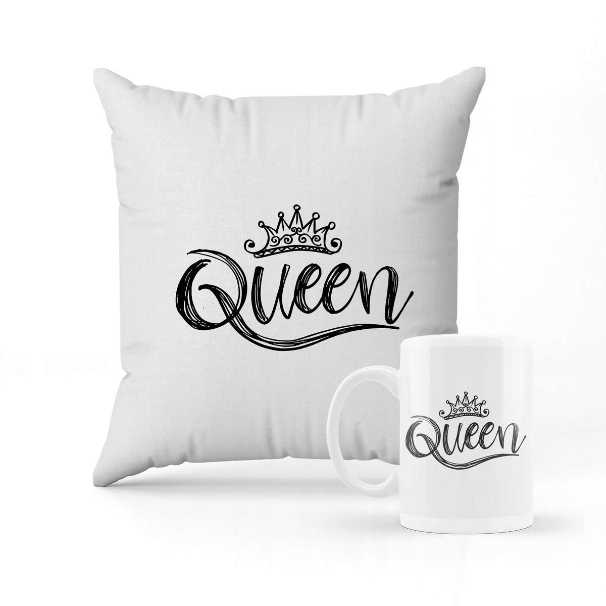 ZESTAW PODUSZKA + KUBEK PREZENT NA WALENTYNKI QUEEN KRÓLOWA #26