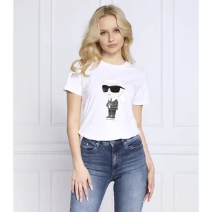 Karl Lagerfeld T-shirt ikonik 2.0 | Regular Fit - Koszulki i topy damskie - miniaturka - grafika 1