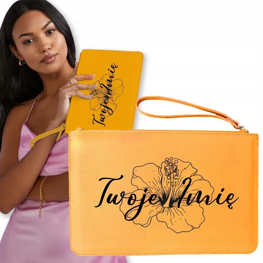 Torebka Kopertówka MUSZTARD Kwiaty TWOJE IMIĘ