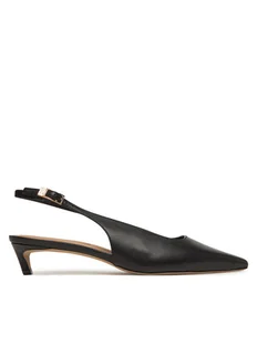 Tommy Hilfiger Sandały Squared Toe Kitten Slingback FW0FW08711 Czarny - Sandały damskie - miniaturka - grafika 1