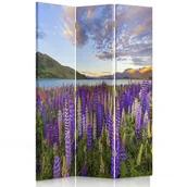 Parawany - Parawan dwustronny FEEBY, Lawenda Kwiaty Jezioro 110x170 - miniaturka - grafika 1