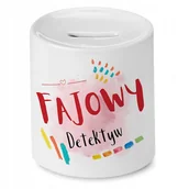 Skarbonki - Skarbonka Dla Detektywa na Urodziny na Prezent z Nadrukiem ze Zdjęciem + Opakowanie na prezent (wzór 02) - miniaturka - grafika 1