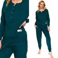 Piżamy damskie - Piżama do karmienia Doctor Nap 4349 zielona M / 38 Ciemny zielony - miniaturka - grafika 1