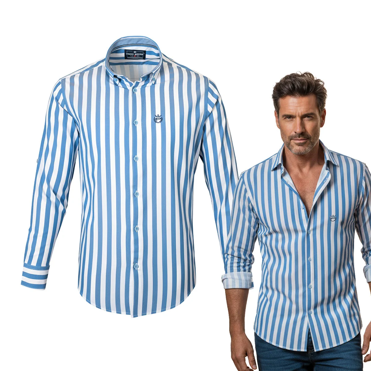 KOSZULA Męska z Długim Rękawem TIZA Bawełniana z WISKOZĄ Slim Fit Pako Jeans KOSZULA Męska z Długim Rękawem Bawełniana z WISKOZĄ Slim Fit Pako Jeans