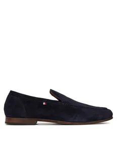Tommy Hilfiger Półbuty Hilfiger Flexible Suede Loafer FM0FM05496 Granatowy - Półbuty męskie - miniaturka - grafika 1