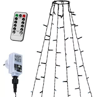 Voltronic Łańcuch świetlny w kształcie stożka 192LED zimna b - Oświetlenie świąteczne - miniaturka - grafika 1