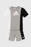 Dresy i komplety dla chłopców - adidas komplet dziecięcy kolor szary - miniaturka - grafika 1