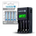Ładowarki i akumulatory - ZESTAW Ładowarka akumulatorków Ni-MH everActive NC-450 Black Edition + 4x akumulatorki everActive R6/AA Ni-MH 2000 mAh - miniaturka - grafika 1