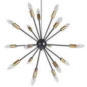 Lampy sufitowe - Beliani Lampa wisząca Lampa wisząca 18-punktowa metalowa czarna MAGUSE 248090 - miniaturka - grafika 1