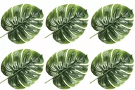 Sztuczne kwiaty - SZTUCZNY LIŚĆ gumowany ZIELONY do bukiet stroik wiązankę duży dodatek 6x - miniaturka - grafika 1