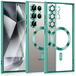 Etui Supero magnetyczne tpuplating do Galaxy S23 Ultra, przezroczysto-turkusowe - Etui i futerały do telefonów - miniaturka - grafika 1