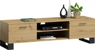 Szafki RTV - Elior Szafka RTV na czarnych nóżkach dąb artisan - Marus - miniaturka - grafika 1