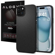 Etui i futerały do telefonów - Etui do iPhone 15 Plus Spigen Liquid Air Case obudowa plecki ochronne Matte Black + Szkło - miniaturka - grafika 1