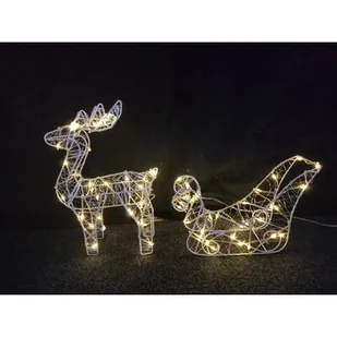 Renifer LED z saniami 37 cm - Ozdoby bożonarodzeniowe - miniaturka - grafika 1