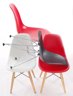 D2.Design Krzesełko JuniorP016 czerwone, drew. nogi 10303 - Krzesełka i taborety dla dzieci - miniaturka - grafika 1