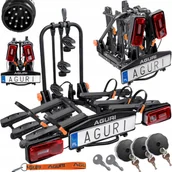 Bagażniki na rowery - Bagażnik Rowerowy Na Hak Aguri Krab 3 Rowery Składany Uchylany Zamykany 13P - miniaturka - grafika 1