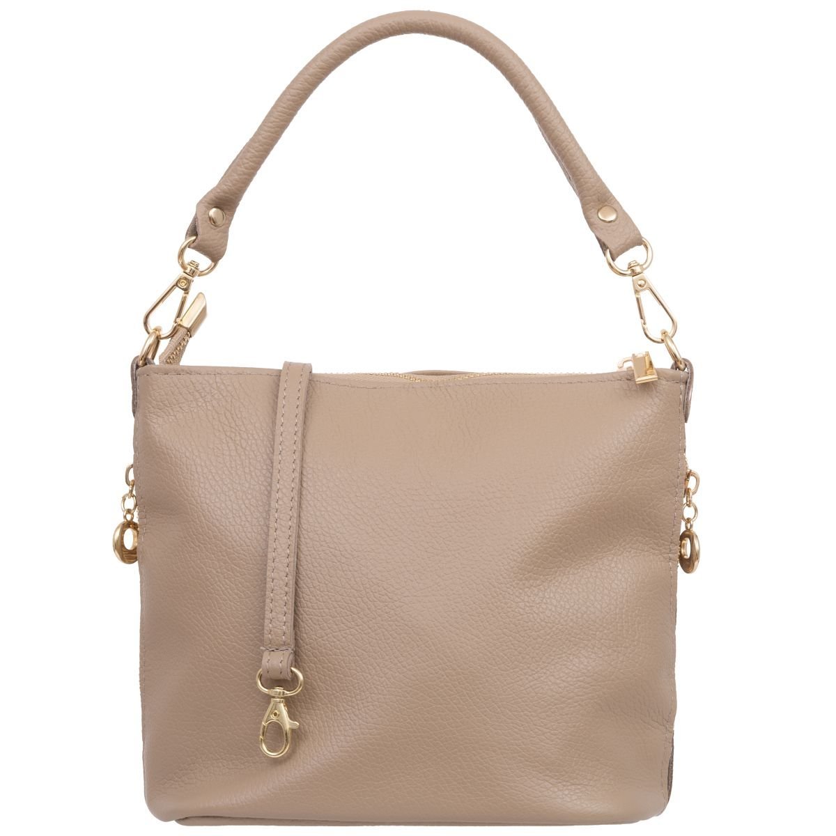 Mała Torebka Damska Skórzana Vezze Molla Beżowa