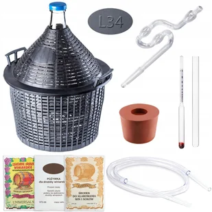 BALON DAMA NA WINO GĄSIOR 34L + KOREK RURKA FERMENTACYJNA ZESTAW WINIARSKI - Domowy wyrób alkoholu - miniaturka - grafika 1