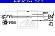 Przewody hamulcowe - ATE PRZEWÓD HAMULCOWY 24.5232-0283.3 OPEL CORSA A 1.6 GSI CAT 92-93 - miniaturka - grafika 1