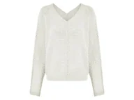 Swetry damskie - esmara® Sweter damski ażurowy (Biały, M(40/42)) - miniaturka - grafika 1