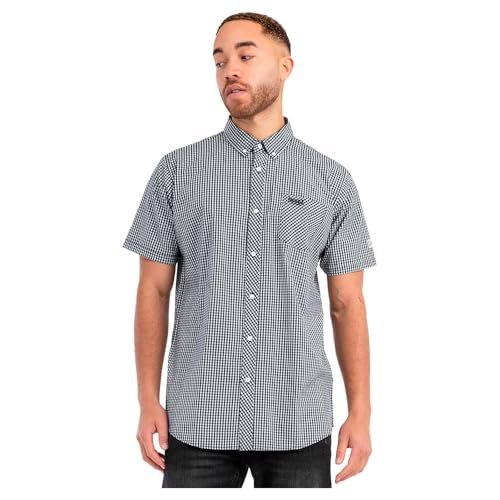Lonsdale Męska koszula z krótkim rękawem wąski krój BRIXWORTH Black/White XXL